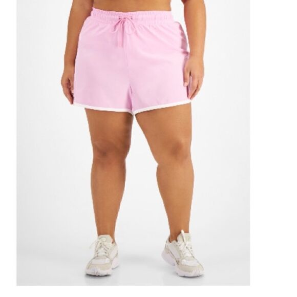 IDEOLOGY Womens Pink Lined Drawstring Waist Running Shorts Shorts Plus, short - Picture 5 of 10